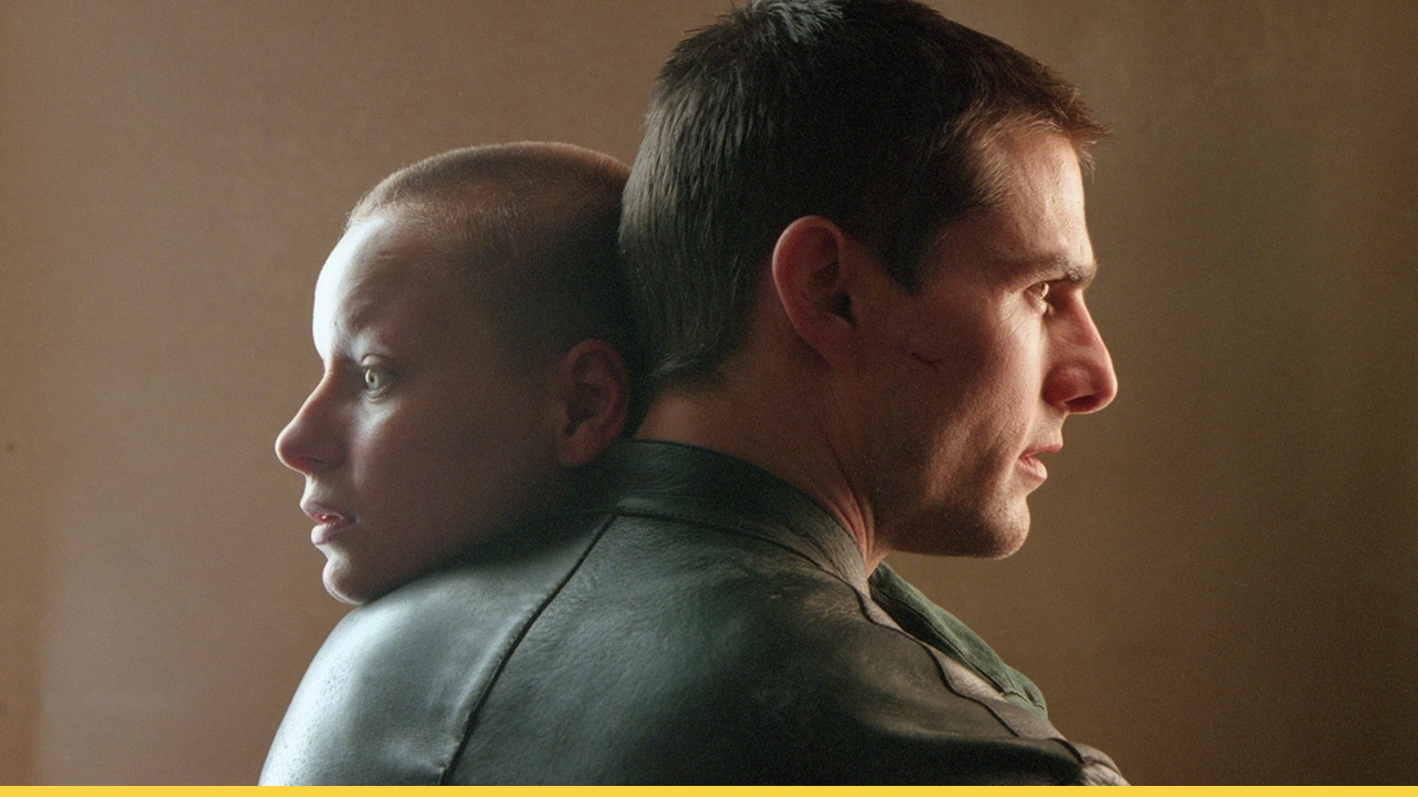 John Anderton and Agatha share a quiet, intense moment back-to-back as they confront a future they’re desperate to change in Minority Report