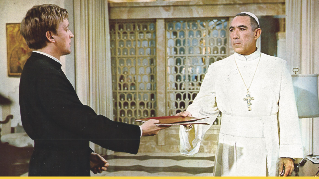 A file, containing potentially explosive information regarding international politics and church affairs, is discreetly handed over to the pope
